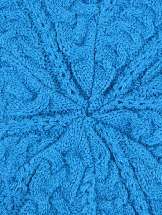 Women\'s Crochet Knitted Style Beanie Slouchy Hat Turquoise main image 6